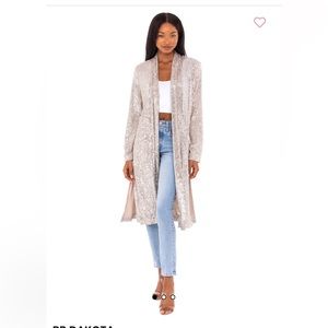 BB Dakota Steve Madden sequin duster/kimono.  Rose gold